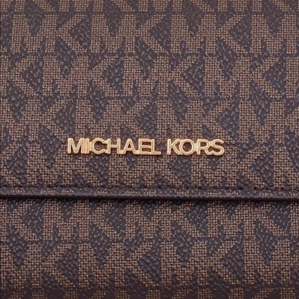 Michael Kors Jet Set Trifold Wallet Brown - Picture 8 of 9